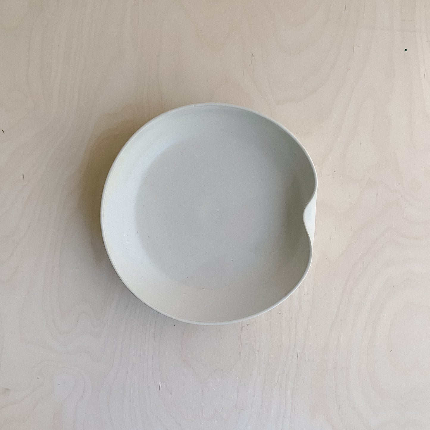 Folded low serving bowl, zinc